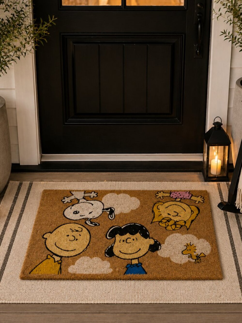 Peanuts Doormat, Snoopy Charlie Brown Outdoor Welcome Rug, Front Porch Decor